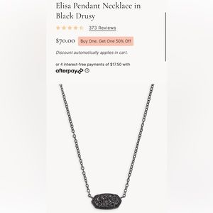 Kendra Scott Elisa Necklace - Black Drusy